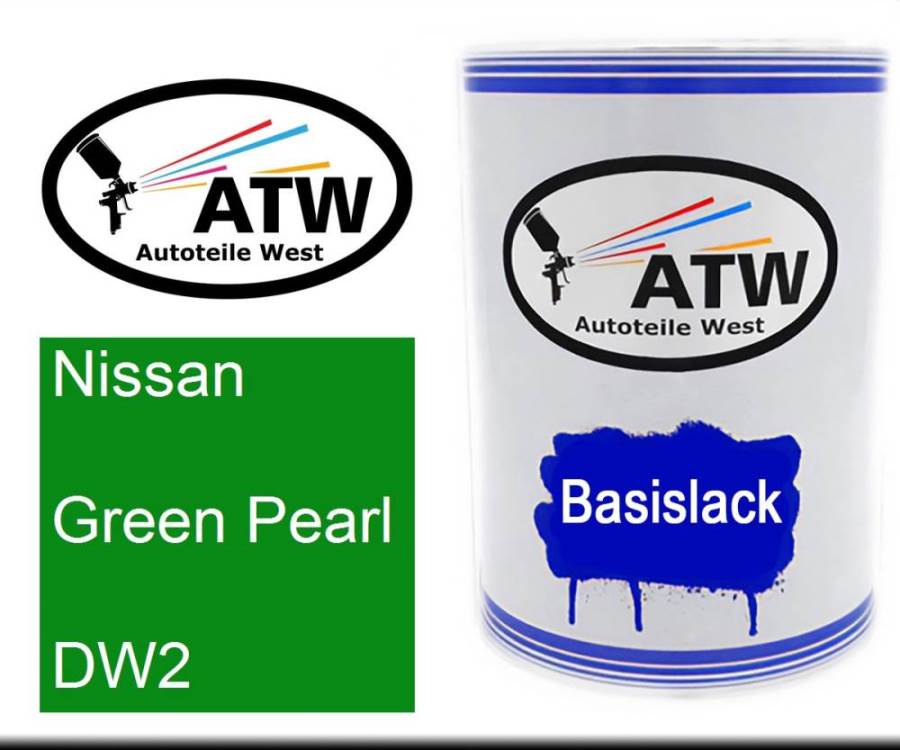 Nissan, Green Pearl, DW2: 500ml Lackdose, von ATW Autoteile West.